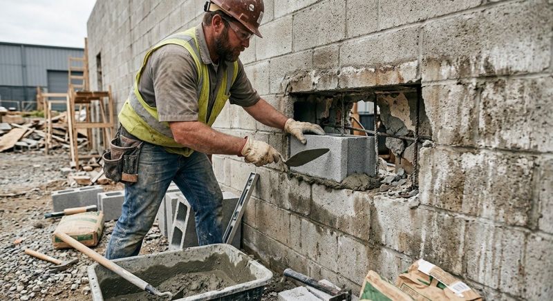 Cinder Block Wall Repair