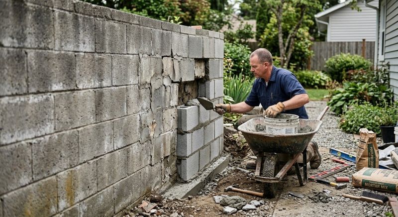 Cinder Block Wall Repair in Montgomery, AL