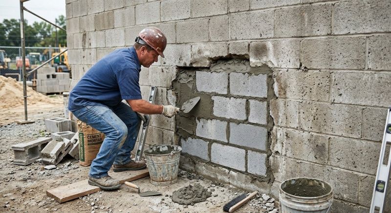 Cinder Block Wall Repair in Prattville, AL