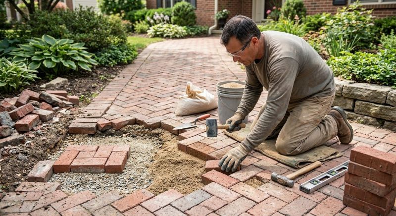 Entryway Brick Repair in Montgomery, AL