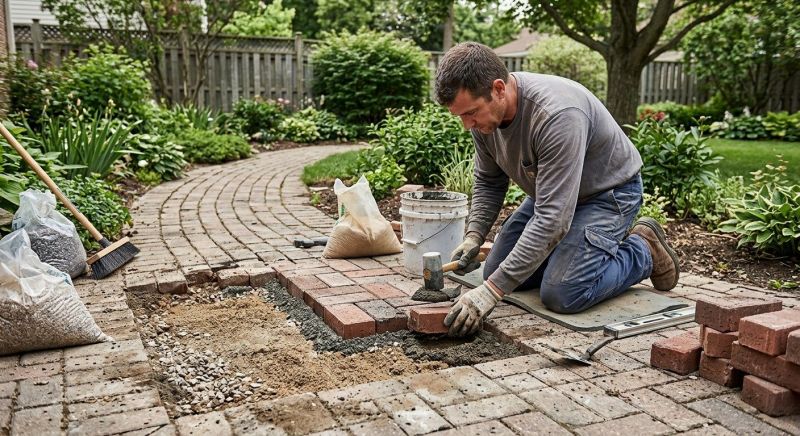 Entryway Brick Repair in Montgomery, AL
